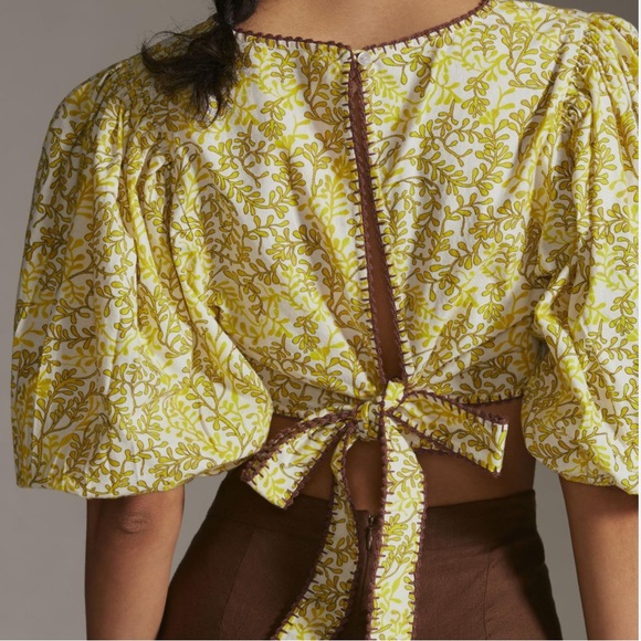 Anthropologie Let Me Be Lace Inset Blouse - Picture 2 of 10